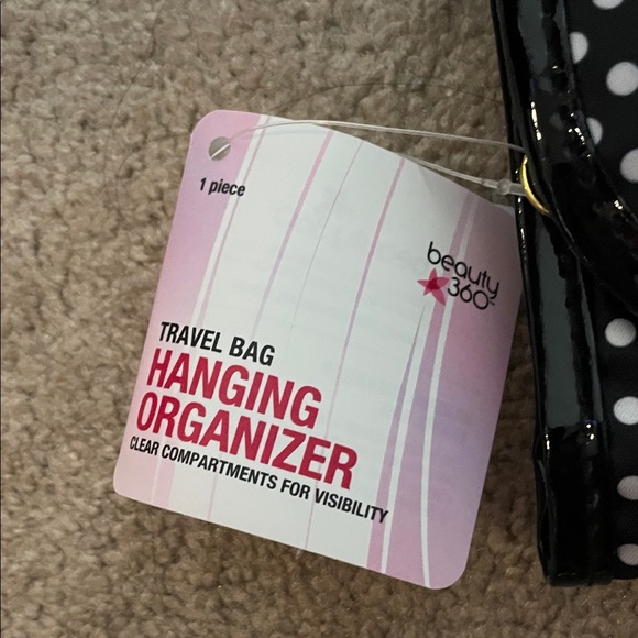 Elegant Black and White Polka Dot Cosmetic Organizer - Picture 2 of 6